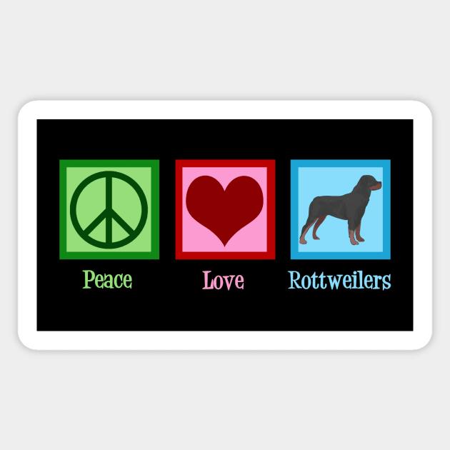 Peace Love Rottweilers Sticker by epiclovedesigns